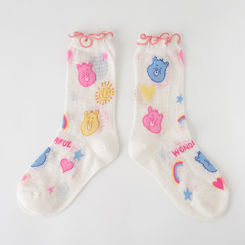 Ms Bear DAMAHOOV Spring Summer Under Glass Strand Breathable Cotton Socks Colored Socks